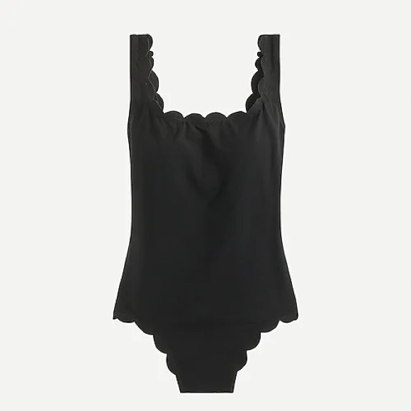 J. Crew Other - JCrew Scallop piqué scoopback one-piece AU179black